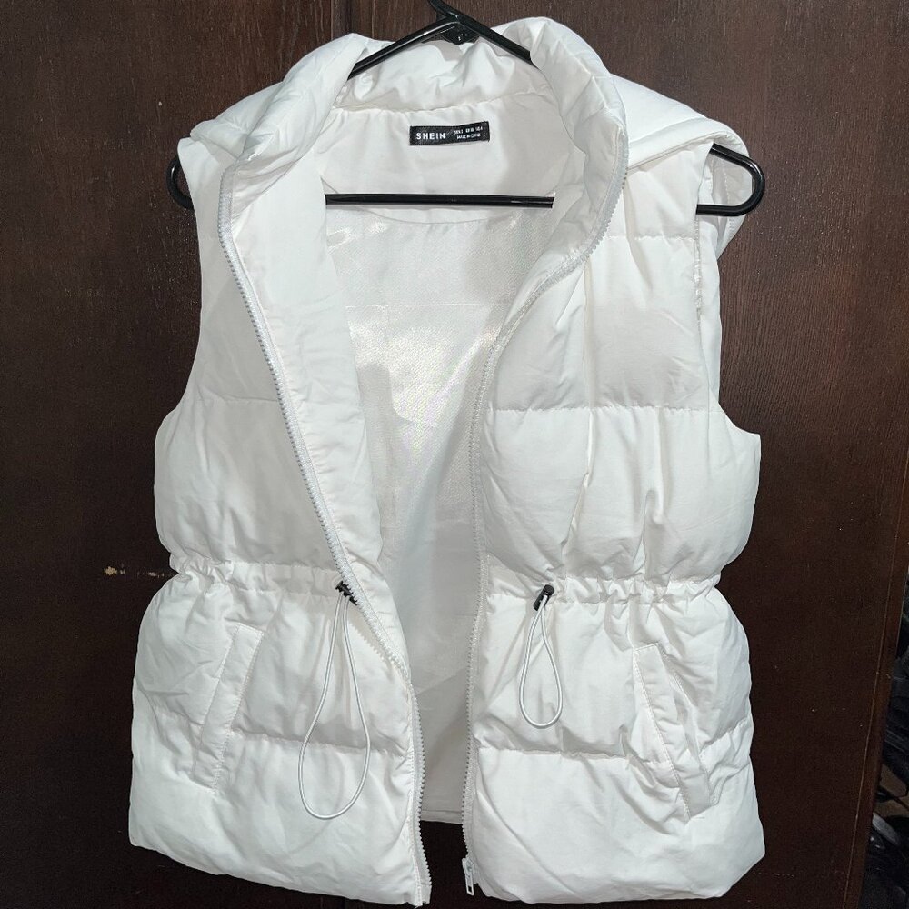 Long Puffer Vest with a Hood